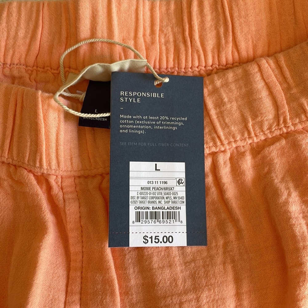 NWT Universal Thread High Waisted Coral Cotton Shorts (L) - Picture 6 of 7